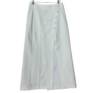 ZARA sz Medium Sexy Sophisticated A-Line Skirt Button Accents Off White
